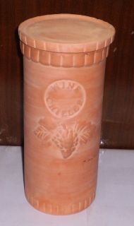 Gaetano Pottery Terra Cotta Clay Wine Bottle Cooler w Lid Good
