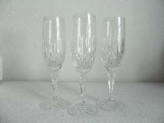 GALWAY IRISH CUT CRYSTAL FLUTED CHAMPAGNE GLASSES (SET OF 3)