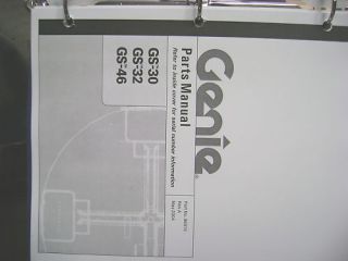 Genie GS 30 GS 32 GS 46 Scissor Lift Parts Book Manual