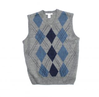 Geoffrey Beene Mens Argyle Double Line Sweater Vest