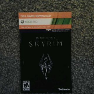 The Elder Scrolls V Skyrim Xbox 360 2011 Full Game Download Card