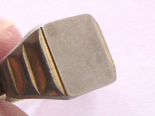 French 1920s Women Signet Ring Gold Plated Silver Made in France New 8