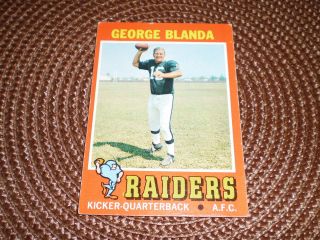 George Blanda Topps 1971Football Card 39
