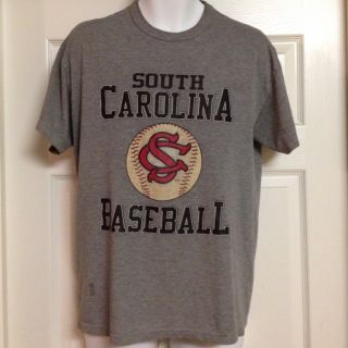  Russell Athletic South Carolina Gamecocks Baseball T Shirt Thin Soft