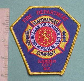 GARDEN CITY NEW YORK NY HEADQUARTERS COMPANY FIRE DEPT. PATCH