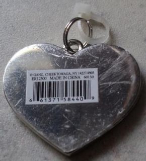 Heart Stopper Charm Ganz Pendant Necklace Keychain Roses Silvertone
