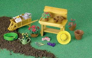  Furniture Fairy Garden Outdoor Play Potting Shed Set New