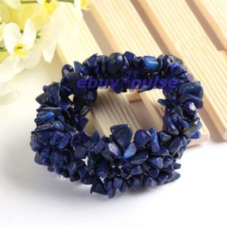 Stretch Lapis Lazuli Gemstone Chip Loose Beads Bracelet Fashion Gift