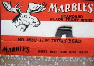 Vintage Marbles 895C Front Sight Blade 1 16 Ivory Bead Winchester