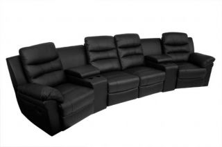 Seatcraft Genesis Home Theater Seating 4 Recliners / 2 Wedges Black