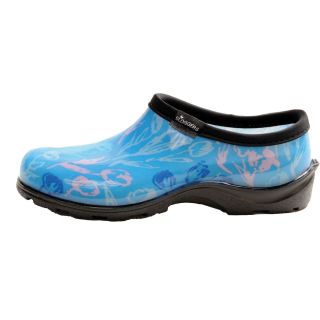  Tulip Blue Printed Slip on Garden Shoes Womens Sizes 6 11