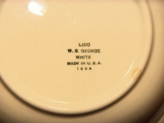 Pc. W. S. George Serving Pieces *Lido White* Platter Veg. Bowl