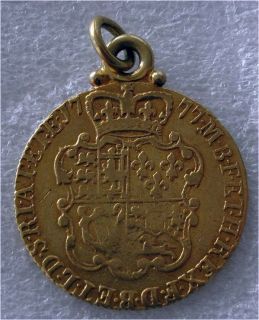 England Gold Guinea George III 1777 Watch Fob Pendant