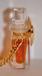 Vintage Signed Chopard Gold Necklace Perfume Bottle Pendant Book Piece