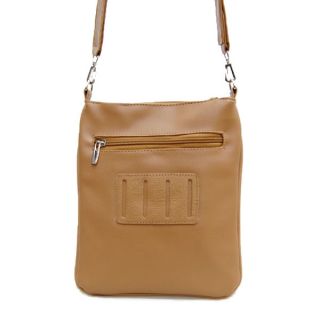 Genuine Leather Zippered Front Twistlock Pocket Messenger Handbag