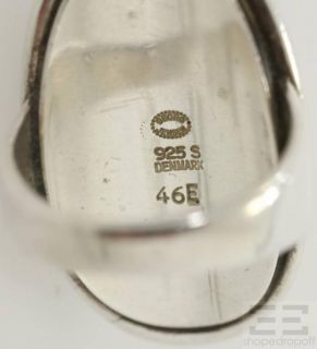 Georg Jensen Sterling Silver Hematite Ring Size 6 5