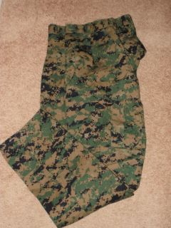 USMC Cotton Nylon Woodland MARPAT Camo Uniform Trousers Sz 28 Small