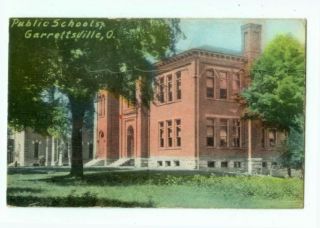 102009 School Garrettsville Ohio Oh Antique Postcard 1912
