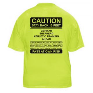 German Shepherd Funny Dog Lover T Shirt Caution Sizes Small Through
