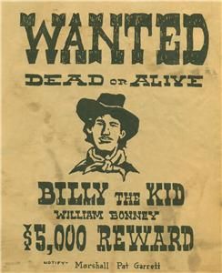 Wanted Posters Billy The Kid Geronimo Black Jack Saloon Beer Set 3