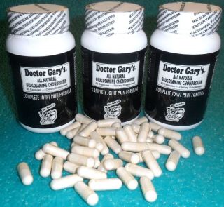 Dr Garys Dog Glucosamine Joint Caps PAIN Formula 3Bottles (4.5 Month