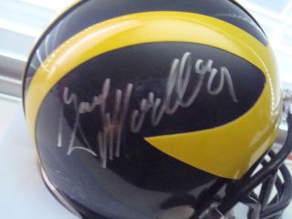 Gary Moeller Autograph Michigan Mini Helmet Signed