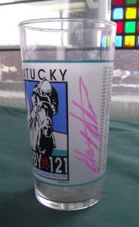 Signed 1995 Gary Stevens Jockeys Guild Kentucky Derby Glass 1495 1500