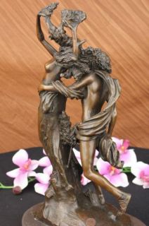 Signed Bernini Apollo and Daphne Bronze Sculpture Mythical Marble Base