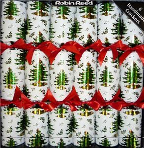 Luxury Creamy White Spode Tree Print Christmas Crackers Large Adult