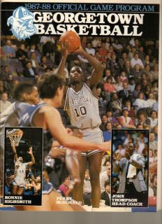 Georgetown Basketball Official Game Program 1987 1988