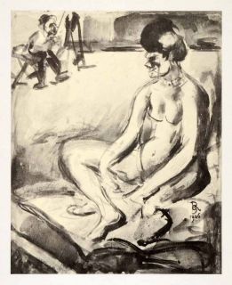 1968 Tipped In Print Woman Rouault Georges Watercolor Marquet Ink