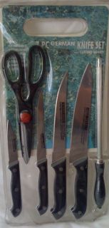 7pc German Knife Set w Cutting Board New Camping Kitchen Use