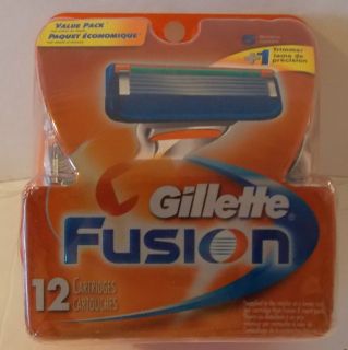 GILLETTE FUSION RAZOR BLADES 1 PACKAGES OF 12 CARTRIDGES BRAND NEW