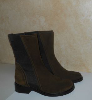Donald J Pliner Dark Brown Suede Leather Mid Calf Boots 6M ExC Casual