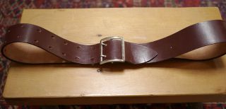 New Vintage East German NVA Army Military Thick Leather Officers Belt