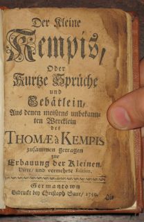 1750 Germantown COLONIAL Saur HOLY BIBLE Kempis LIFE CHRIST German