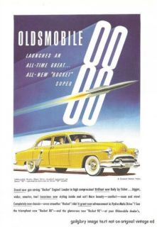 1951 Oldsmobile Super 88 Rocket 98 2 Vintage Print Ads Hydra Matic