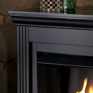 Wexford Convertible Black Gel Fireplace Optional 32 Flat TV Stand SEI