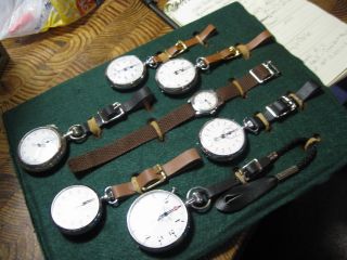 Unique WWI WWII Gallet Excelsior Park Military Timers Watch Collection