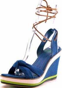Gianni Bini High Tide Wedge Sandals Womens Shoes Blue 7