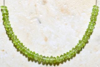 Peridot 3 4mm Faceted Rondelle Gemstone Beads 3 5 Strand