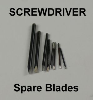 Set of 9x spare screwdriver blades from size 0.5mm   3mm.