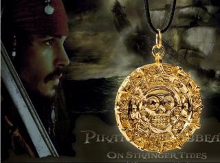 Pirates of The Caribbean Jack Sparrow Aztec Coin Pendant Necklace