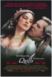 Quills Movie Poster SS 27x40 Kate Winslet Geoffrey Rush