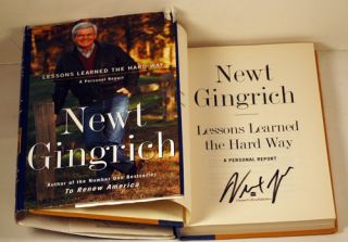 Newt Gingrich Signed Lessons Learned The Hard Way Video Proof COA