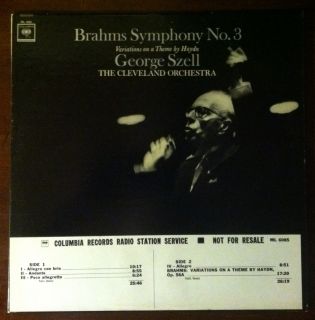 George Szell Brahms Symphony No 3 Cleveland Mono