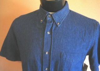 New George Blue Jean Indigo Denim Shirt M s s Soft Casual Cotton