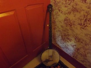 Antique George Washburn 5 String Banjo Ca 1910 Cherry Neck All