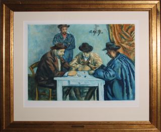 Jacques Villon Etching After Cezanne The Card Players