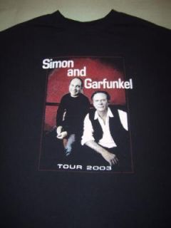 Simon Garfunkel 2003 Tour XL Concert T Shirt Paul Art
